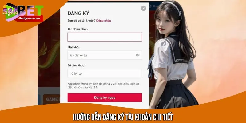 Hướng dẫn đăng ký tài khoản 566BET cực chi tiết 
